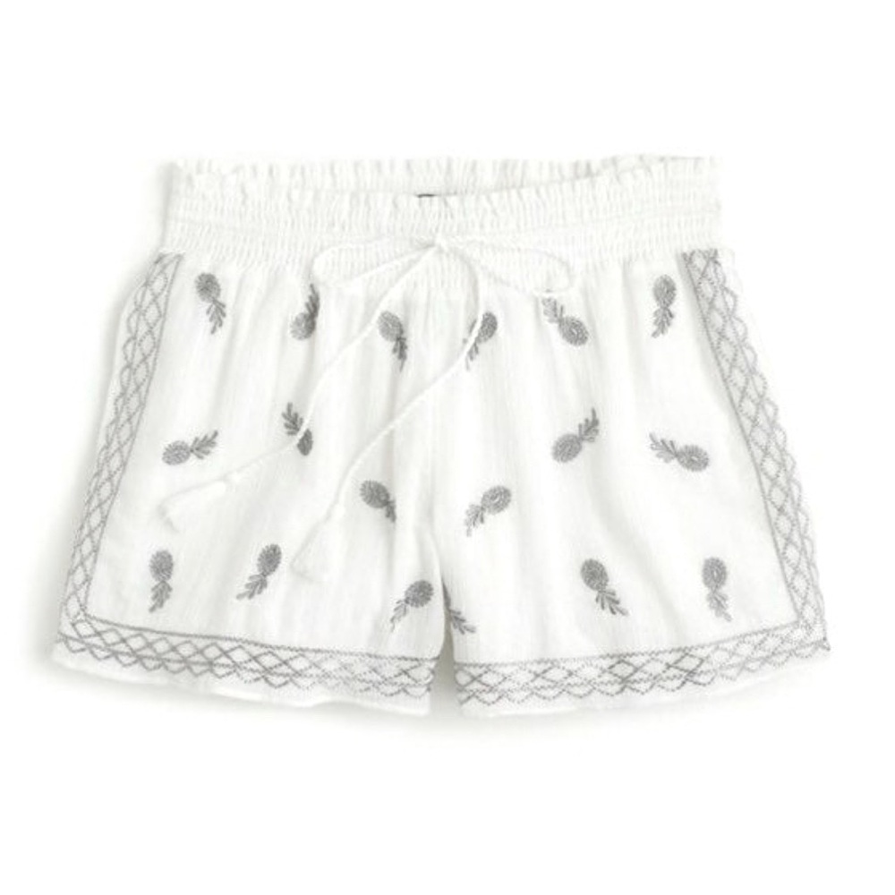 J. Crew Silver Metallic Pineapple Shorts